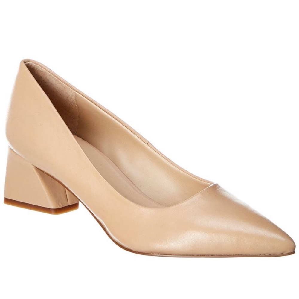 Franco Sarto Tan Block Heel Pumps